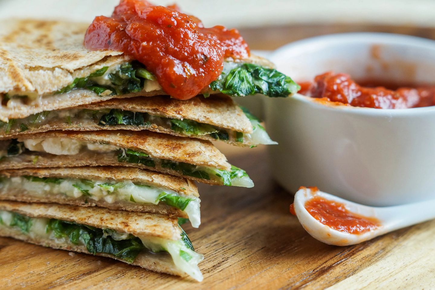 Spinach Feta Quesadillas